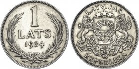 Latvijas sudraba monēta 1 Lats 1924. gada
