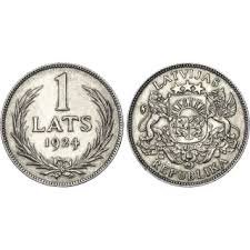 Latvijas sudraba monēta 1 Lats 1924. gada