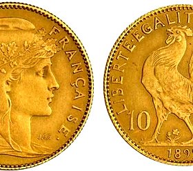 Francijas 10 franku zelta monēta "Gailis un Marianna"