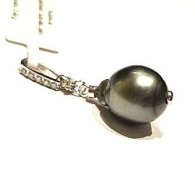 Kulons ar briljantiem (0.12 ct), kultivētu pērli 35g2-1163