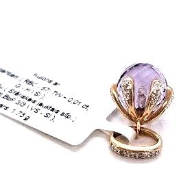 Kulons ar briljantiem (0.01 ct) un ametistu (3.8ct)  2550-3463