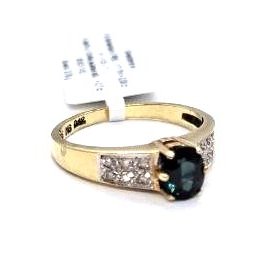 Gredzens ar briljantiem (0.09 ct) un safīru (0.7ct)  5001-3461