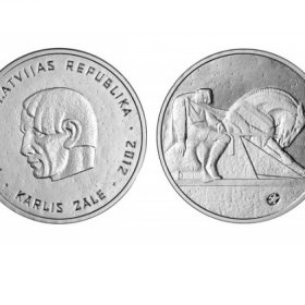 Latvijas sudraba monēta 1 Lats Kārlis Zāle