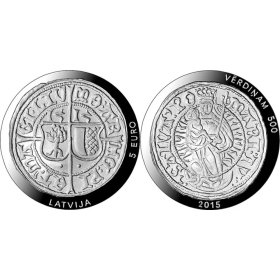 Latvijas sudraba monēta Vērdiņam 500
