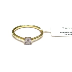 Gredzens ar briljantu (0.02 ct), dimantiem (0.09 ct)  2960-5253