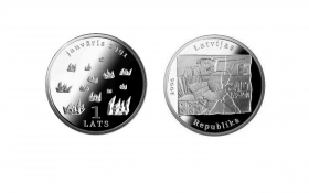 Latvijas sudraba monēta Janvāris. 1991.