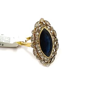 Gredzens ar dimantiem (0.42ct), safīru (2.8ct) 3471-0851