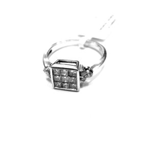 Gredzens ar briljantiem (0.12 ct) ,dimantiem (0.27 ct)   369g1-1153