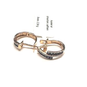 Auskari ar dimantiem (0.09ct), safīriem (0.09ct) 648g4-0753