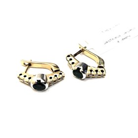 Auskari ar briljantiem (0.12 ct) un smaragdiem (0.24 ct) 11971-5751