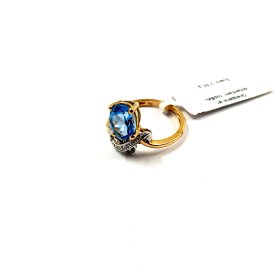 Gredzens  ar briljantiem (0.09ct) un topāzu 4342-0943