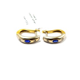 Auskari ar briljantiem (0.04ct)) un safīriem (0.8ct) 22081-1251