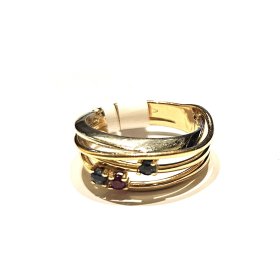 Gredzens ar rubīnu (0.03 ct), safīriem (0.06 ct) 3103-5033