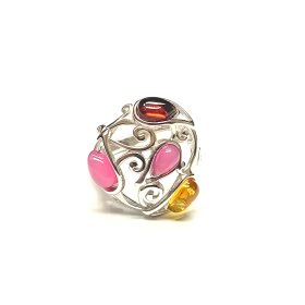 Gredzens ar ametistu un dzintaru 2/5065