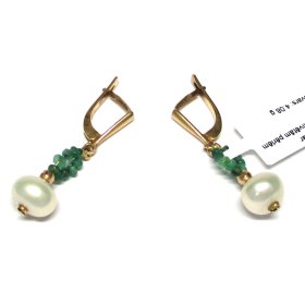 Auskari ar smaragdiem in kultivētām pērlēm 9490-6451