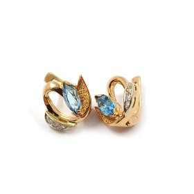 Auskari ar briljantiem (0.03ct), topāziem 12870-0851