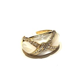 Gredzens ar briljantiem (0.20 ct), perlamutriem 24460-0741