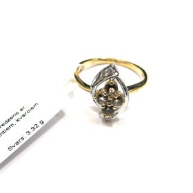 Gredzens ar briljantiem (0.04 ct), kvarciem   512g5-0943