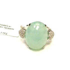 Gredzens ar briljantiem (0.28 ct), halcedonu 3540-5743