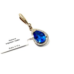 Kulons ar briljntiem (0.20ct) un topāzu 21932-1251