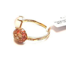 Gredzens ar briljantiem (0.15 ct), leikosafīriem (0.25 ct), rozā kvarcu, topāziem( ar pārklajumu)  11280-0651