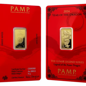 Zelta stienis PAMP Lunar  Dragon 5 gr., rez. līdz 22.02