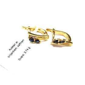 Auskari ar briljantiem (0.02ct),safīriem (0.32 ct) 1062-0743
