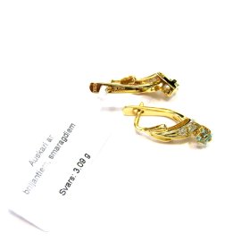 Auskari ar briljantiem (0.05ct) ,smaragdiem (0.20 ct) 3631-0753