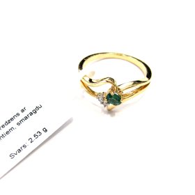 Gredzens ar briljantiem ( 0.04ct) ,smaragdu (0.23 ct) 4131-5051