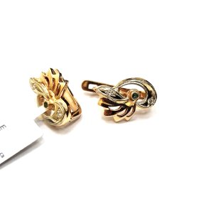 Auskari ar briljantiem (0.04 ct) un smaragdiem (0.02 ct) 3822-0753