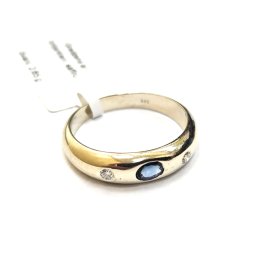 Gredzens ar briljantiem (0.05 ct) un safīru (0.18 ct) 2442-4653