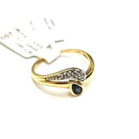 Gredzens ar briljantiem (0.02 ct)un safīru (0.05 ct) 4673-4641