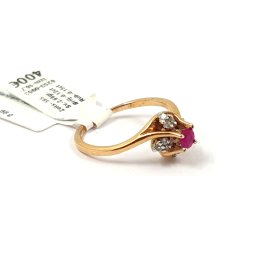 Gredzens ar briljantiem (0.12ct) un rubīnu (0.15ct) 6253-0953