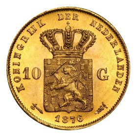 Nīderlandes zelta monēta Vilems III 10 guldenu. Rezervēts līdz 06.03.26