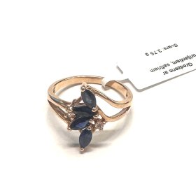 Gredzens ar briljantiem (0.06 ct), safīriem (0.52ct) 932-0763