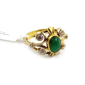 Gredzens ar briljantiem (0.76ct), smaragdu (2.2 ct) 14861-0741