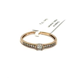 Gredzens ar briljantu (0.07 ct), dimantiem (0.03 ct)  470-4663