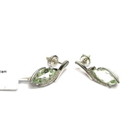 Auskari ar dimantiem (0.05 ct) un praziolītiem  3623-0753