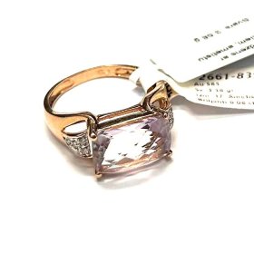 Gredzens ar briljantiem (0.08 ct), ametistu 2661-8353