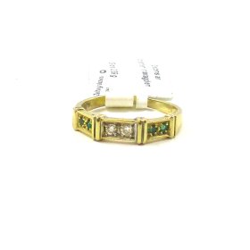 Gredzens ar briljantiem (0.02ct), smaragdiem (0.02ct) 6830-1251