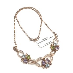 Kaklarota ar ametistiem, peridotiem, topāziem 29850-0751. Rezervēts līdz 19.03.2026