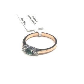 Gredzens ar briljantiem (0.07ct), smaragdu (0.13ct) 1170-0763