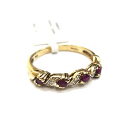 Gredzens ar dimantiem (0.03 ct) un rubīniem (0.12 ct) 551-5761