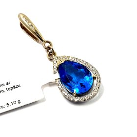 Kulons ar briljantiem (0.20ct) un topāzu 21932-1251