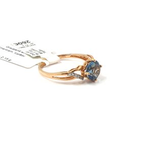 Gredzens ar briljantiem (0.06ct)  un topāzu 2241g1-0951