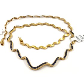 Kaklarote ar briljantiem (0.44ct) un safīriem (2.25ct) 480-0961