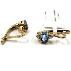 Auskari ar briljantiem (0.04ct), topāziem 682-4563