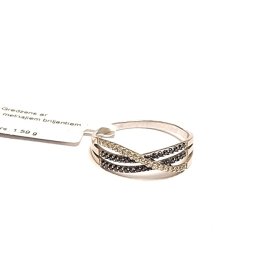 Gredzens ar melnajiem briljantiem un dimantiem (0.22 ct.) 3240-5753