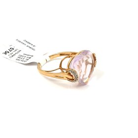 Gredzens ar briljantiem (0.03ct)  un ametistu 6070-0953