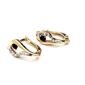 Auskari ar briljantiem (0.04 ct) un safīriem (0.04 ct) 1481-5753